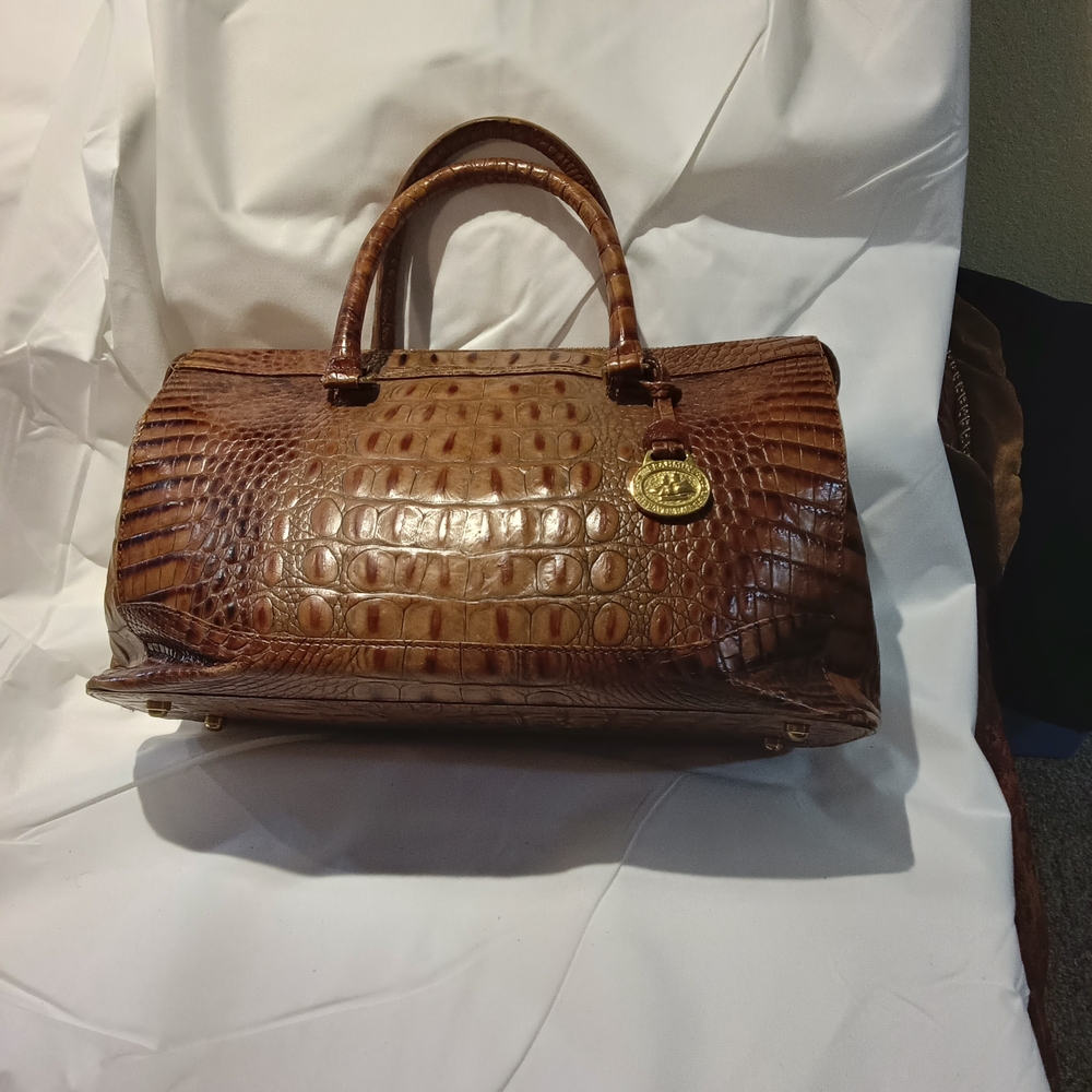 Brahmin Tan Crocodile-Embossed Satchel - Picture 2 of 9